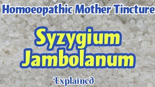 SYZYGIUM JAMBOLANUM Homoeopathic Mother Tincture Uses  DiabetesUrineBlood Sugar Symptoms  BHMS [upl. by Prudy]