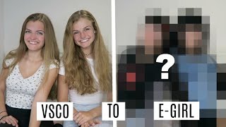 VSCO to EGirl Transformation Challenge  Jacy and Kacy [upl. by Ahcmis]