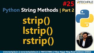 strip function in Python  lstrip and rstrip in Python  How to use it  25 [upl. by Adel86]