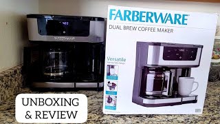 FARBERWARE DUAL BREW COFFEE MAKER  Unboxing amp Review [upl. by Pohsib]