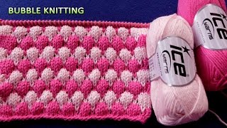 HowToKnit Bubble Knitting  2 Color 🧶 Pattern [upl. by Odericus]