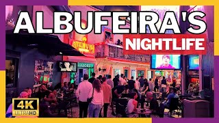 albufeira Portugal old town at night last Portugal video 4k 60fps [upl. by Nelyahs]