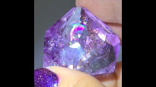 Rainbow amethyst pocket stone with phantoms  AM64 [upl. by Enivid]