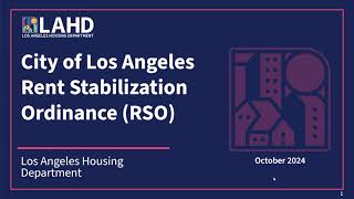 Overview of the Rent Stabilization Ordinance [upl. by Frida]