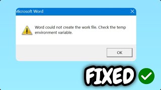 FIXED quotWord could not create the work filequot error [upl. by Airamanna]