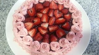 Tarta de Fresas  Pastel fácil y delicioso [upl. by Najar]