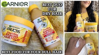 Garnier Fructis Hair Food  Nourishing Banana Shampoo amp Mask Combo Review  Got both for 725 only [upl. by Reinnej]