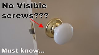 Remove door handle  knob without screws visible 2 [upl. by Neeli31]