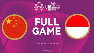 China v Indonesia  Full Basketball Game  FIBA U18 Womens Asia Cup 2024  Divison A  Group Phase [upl. by Haraz]