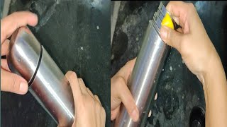 Bengali Vlog How to clean steel Flask from inside at Home Easy ways to clean Flask [upl. by Cassandry11]