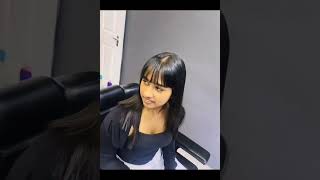 Barber gives her a short haircut with forehead bangs  bluntbangs barbershop barber hairstyle [upl. by Enuj]