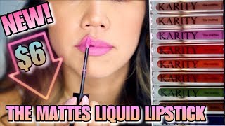 KARITY THE MATTES LIQUID LIPSTICK REVIEW amp SWATCHES  CRUELTY FREE MAKEUP  KARITY LIQUID LIPSTICK [upl. by Einamrej]