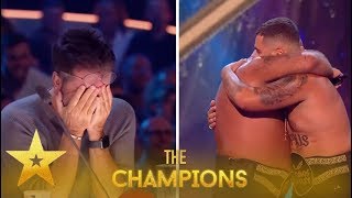 Simon Cowell Presses His Golden Buzzer For Father Son Duo Britains Got Talent Champions [upl. by Arly733]