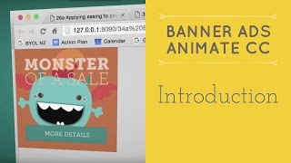 Making Banner Ads in Adobe Animate  Introduction to Adobe Animate 153 [upl. by Avirt718]