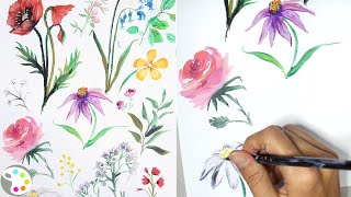 How to Paint Flowers with Acrylics  Beginner Painting Tutorials [upl. by Oigaib]