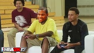 Stephen Curry Plays NBA 2K17 amp Breaks KEVIN DURANT ANKLES PARODY GAMEPLAY IF CURRY PLAYED NBA 2K17 [upl. by Desiri107]