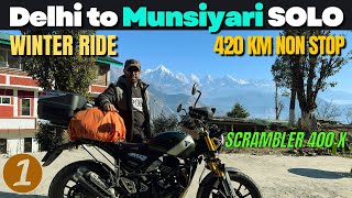 Delhi to Munsiyari Extreme Winter 5℃ Ride  2024 1st Ride after 1st Service triumphscrambler400x [upl. by Elkcim]