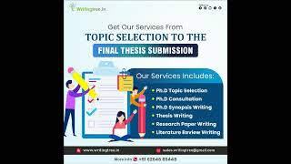 Get our Services from Topic Selection to Final Thesis Submission Call us at 06264689448 [upl. by Adnoral843]