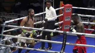 Daniel Bartel stops Maxwell Awku for the IBF African amp WBO Welterweight title Dares Joshua Clotey [upl. by Akimrej]