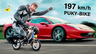 200kmh Kinderfahrrad vs Ferrari [upl. by Enail642]