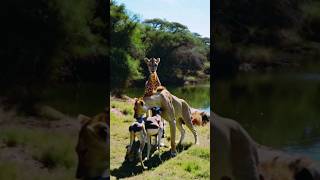 A Lioness Shows Kindness to a Strange Creature Leaving the Giraffe in Shock wildwonders [upl. by Ainig]