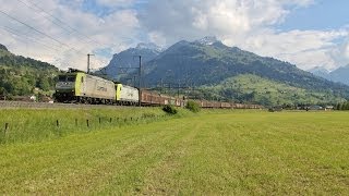 Lötschberg am Limit  Umleiterverkehr Captrain BR 185 [upl. by Ofella910]