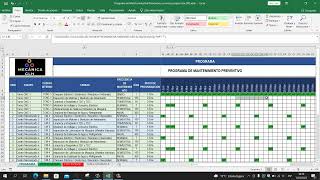 Programa de Mantenimiento preventivo Cronograma en EXCEL para Maquinaria Industrial [upl. by Katalin]