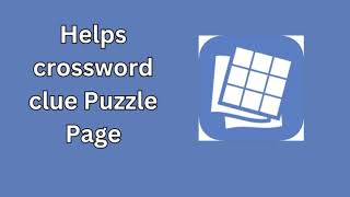 Helps crossword clue Puzzle Page [upl. by Mik]