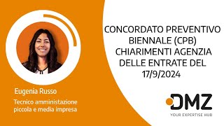 Concordato Preventivo Biennale CPB Chiarimenti Agenzia delle Entrate del 1792024 [upl. by Hniht441]