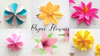 6 Easy DIY Paper Flowers  Flower Making [upl. by Hyams498]