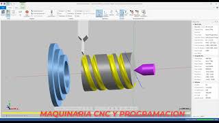 Rosca de 3 entradas personalizada en torno cnc pasadas minima MASTERCAM 2023programa para tornocnc [upl. by Attena]