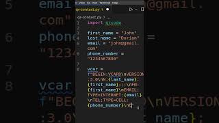 Quick and Easy QR Code Generation Contact card with Python under 60s  Code with SJ [upl. by Aiyn561]