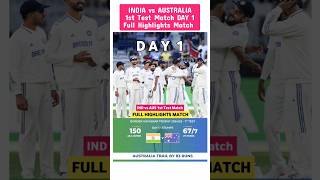 IND vs AUS  1st Test Match 2024  DAY 1  INDvAUS AUSvIND Tests shorts BGT highlights [upl. by Waylon]