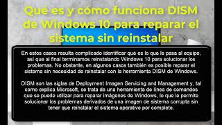 Qué es y cómo funciona DISM de Windows 10 para reparar el sistema sin reinstalar [upl. by Ihab712]