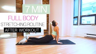 7 MIN STRETCHING EXERCISES AFTER WORKOUT  FULL BODY COOL DOWN FOR RELAXATION amp FLEXIBILITY [upl. by Aitahs]