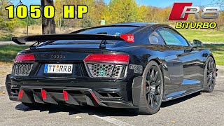 1050HP Audi R8 V10 BiTURBO  REVIEW on AUTOBAHN [upl. by Gaspard]