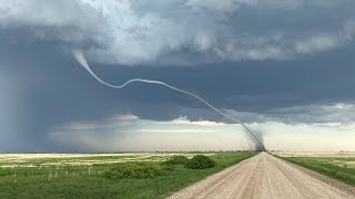 Tornado touchdown in Saskatchewan caught on camera [upl. by Alphard181]