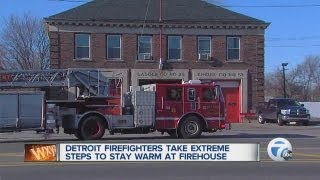 Detroit firefighters take extreme measures to stay warm at fire house [upl. by Notsej85]