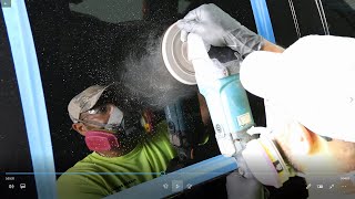 How professionals remove a scratch from glass  Fix glass scratch [upl. by Oicul]