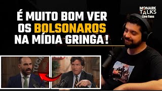 MONARK REAGE À ENTREVISTA DO EDUARDO BOLSONARO NO TUCKER CARLSON monarktalks monarktalkslive [upl. by Illib]