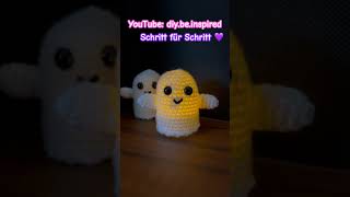 Geister mit eingebautem LED Teelicht zum mithäkeln 👻 häkeln shorts halloween decoration diy [upl. by Livvi]