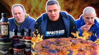 Legerősebb pizza 20🍕🔥Chiller szósz teszt❗Razor szósz teszt 6000000 SHU❗pizza challenge food [upl. by Enerahs]