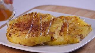 How to Prepare Roasted Pineapple Dessert with Cinnamon and Honey CocinaTv by Juan Gonzalo Angel [upl. by Deena]