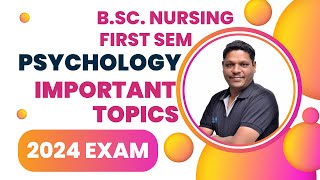 Most Important Psychology Topics for Bsc Nursing 2024 Exam  Bhushan Science Online Classes [upl. by Eenalem]