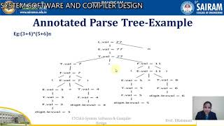 Lecturevideo 17CS63 Module 5 Annotated Parse Tree Kalamani [upl. by Ahsatniuq]