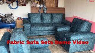 fabric sofa sets demo video premium fabrics sofa set [upl. by Cahra426]