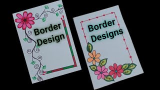 How To Draw Flower Easy  Project Work Designs  Border Designs  File Decoration Ideas [upl. by Depoliti355]