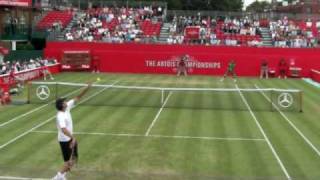 Ivo Karlovic serve closeup  against Rafael Nadal [upl. by Judenberg609]