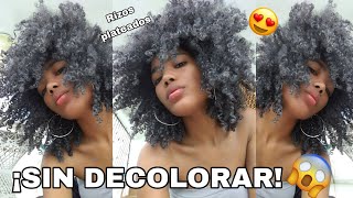 ¡TEÑÍ MIS RIZOS SIN DECOLORAR PINTO MI CABELLO RIZADO DE GRIS 😱😍 CERA MOFAJANG  Rachell Santos [upl. by Yrekcaz355]