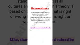 Universalism theory  Ethical theories and approaches bba trending lucknowuniversity shortsfeed [upl. by Urania]